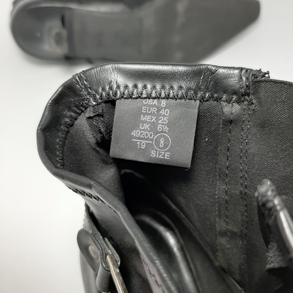 Whichy Pointed Heeled Black Ankle Boots size 8 - Picture 6 of 7